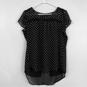 Maurice’s Semi Sheer Flutter Back Polka Dot Tank Shirt